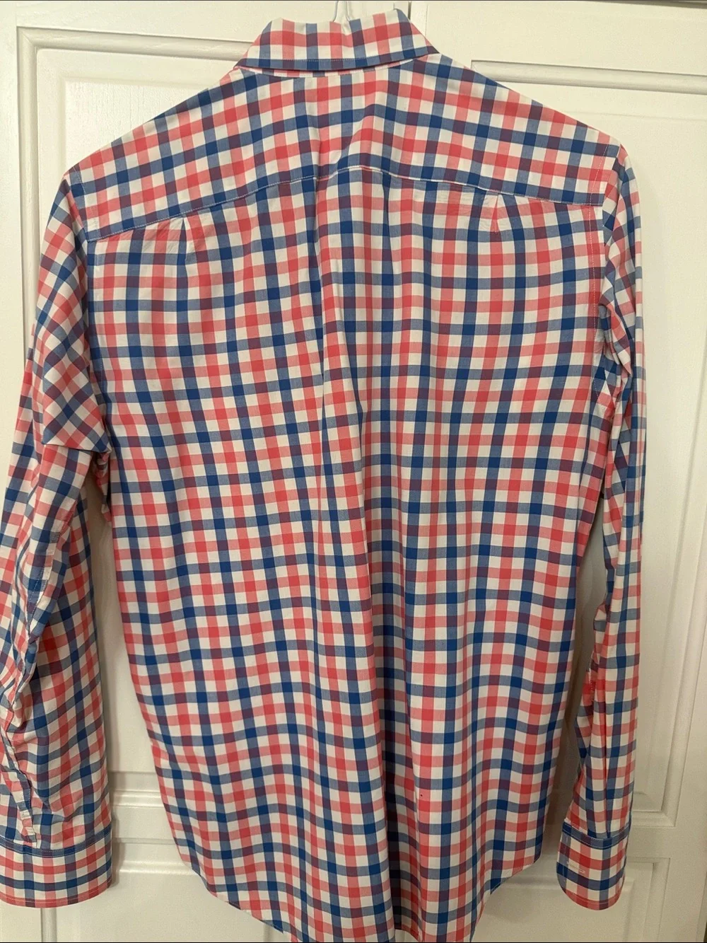 J. Crew Men’s Red, Blue & White Gingham Dress Shirt